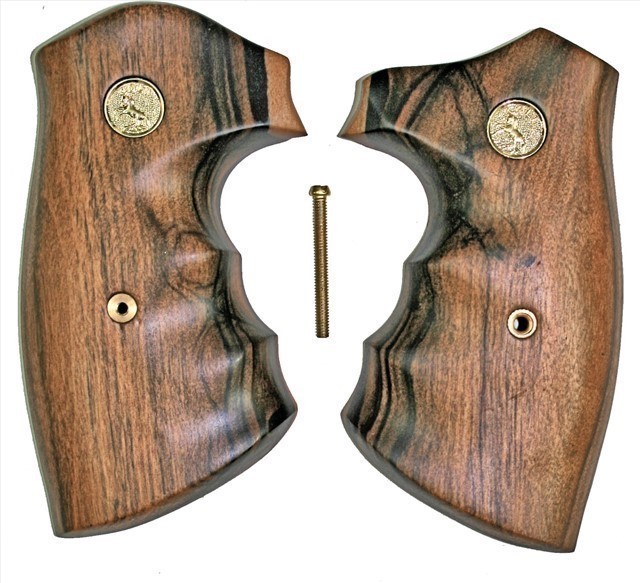 Colt Python Smooth Tigerwood Grips With Medallions-img-0