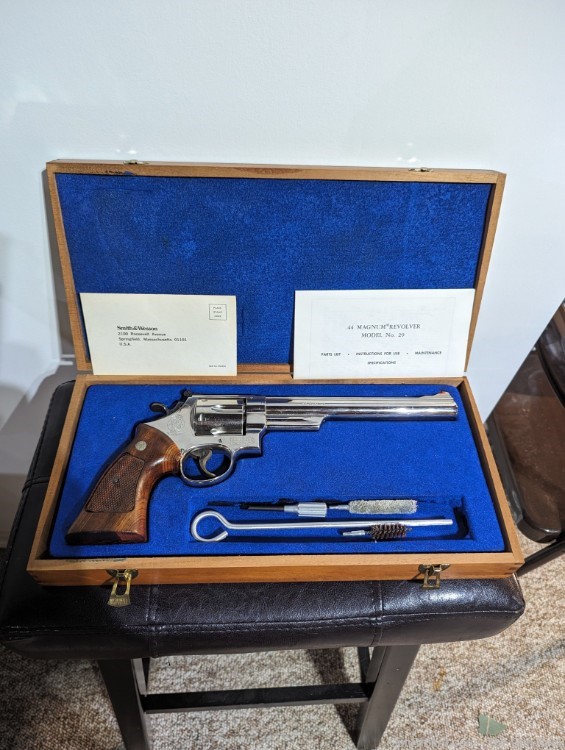 Smith and Wesson 29-2 Nickle .44 Mag Orginal Box, Papers 8 3/8 1980 S&W-img-1