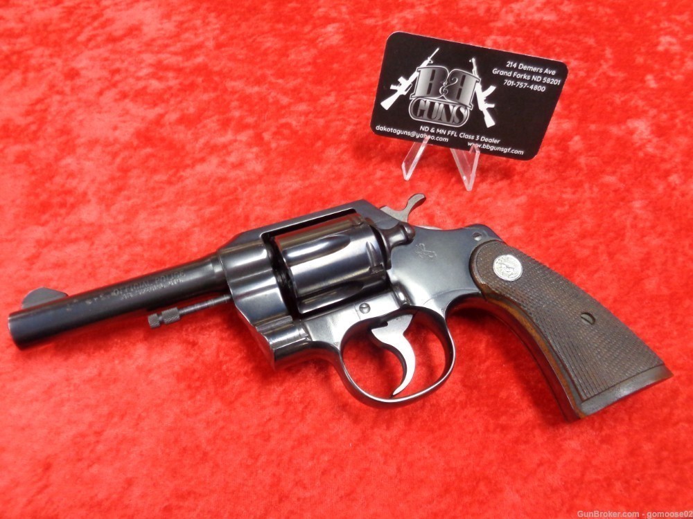 1968 COLT Official Police 38 Special Revolver 4" Barrel Wood Grips WE TRADE-img-26