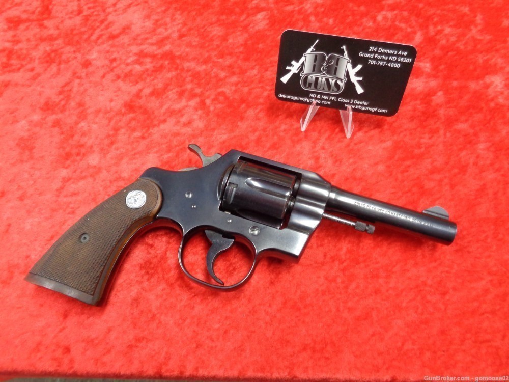 1968 COLT Official Police 38 Special Revolver 4" Barrel Wood Grips WE TRADE-img-25