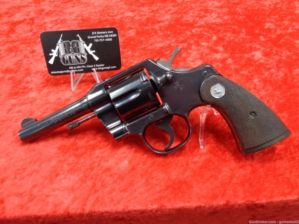 1968 COLT Official Police 38 Special Revolver 4" Barrel Wood Grips WE TRADE-img-5