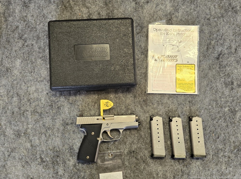 Kahr K9 9mm 3.25" Stainless Pistol | 3 mags, box, pw-img-0