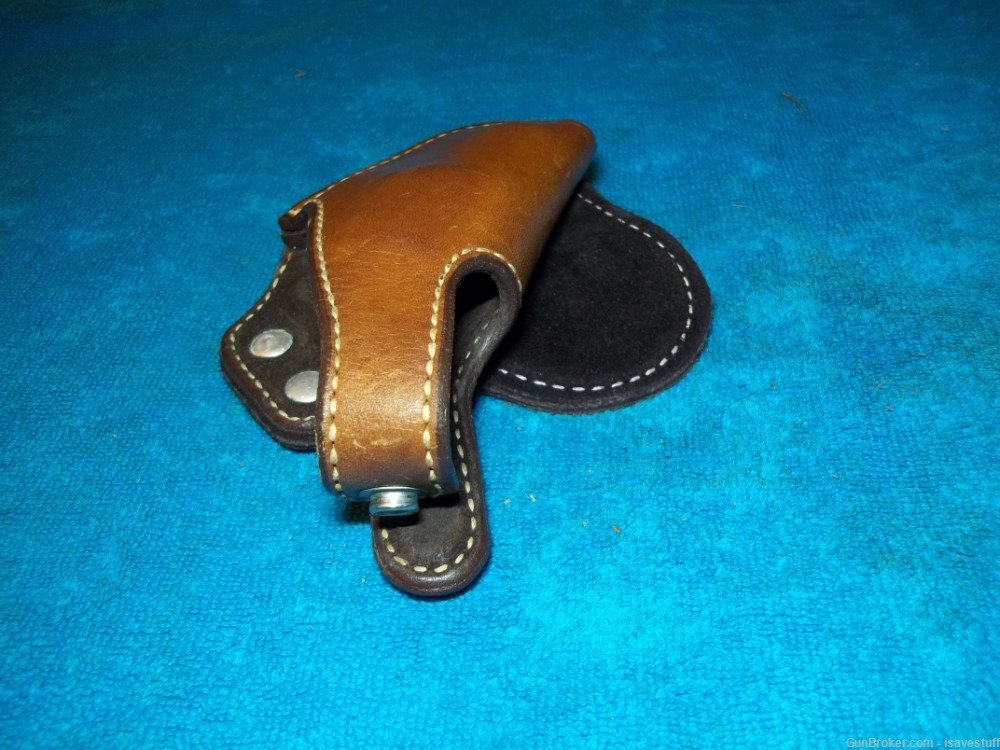 LEFT HAND Bianchi Suede Lined Leather Paddle Holster Smith Wesson 36 37 38 -img-3