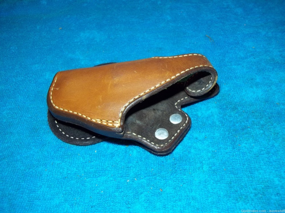 LEFT HAND Bianchi Suede Lined Leather Paddle Holster Smith Wesson 36 37 38 -img-2
