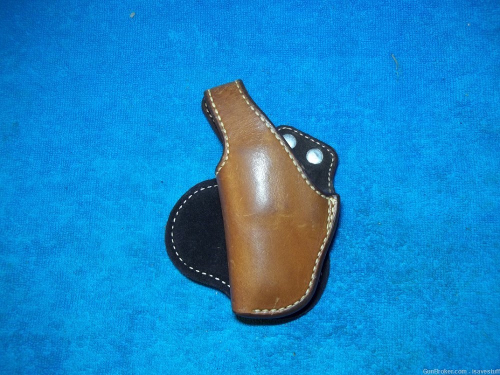 LEFT HAND Bianchi Suede Lined Leather Paddle Holster Smith Wesson 36 37 38 -img-5