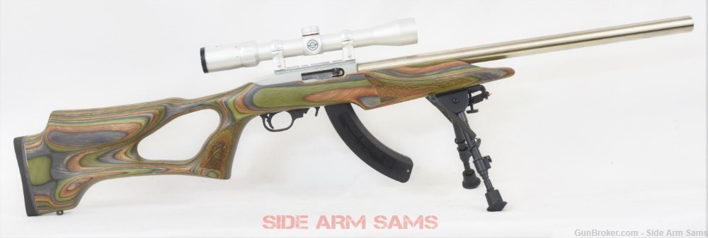 RUGER 10/22 Stainless Suppressed Tac-Sol Laminate Forest,Optics,Harris,More-img-1