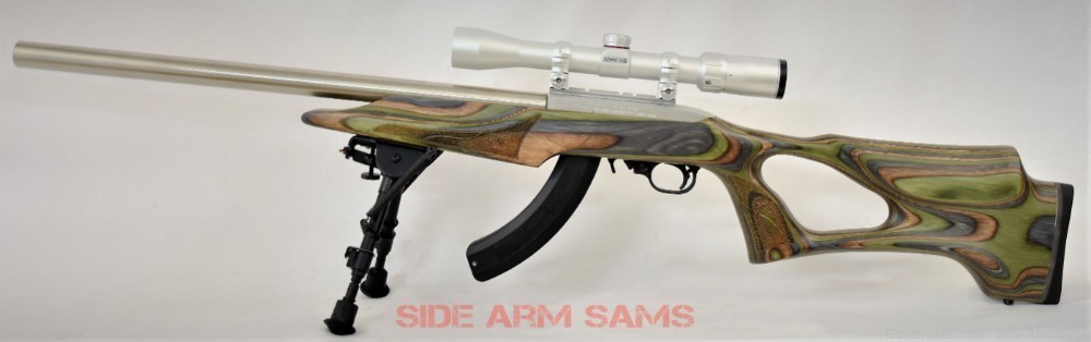 RUGER 10/22 Stainless Suppressed Tac-Sol Laminate Forest,Optics,Harris,More-img-0