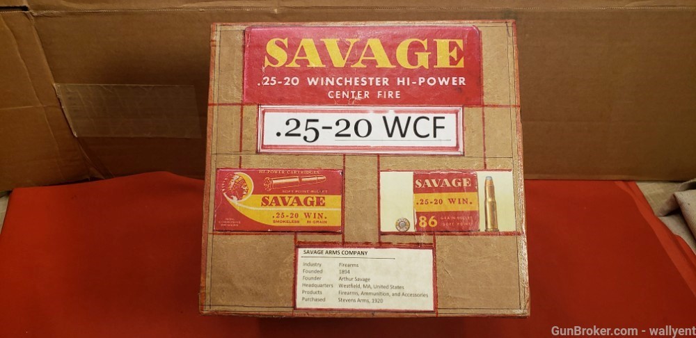 Savage 25-20 Hi-Power Wood Ammunition Box crate 25-20 WCF extremely rare-img-8