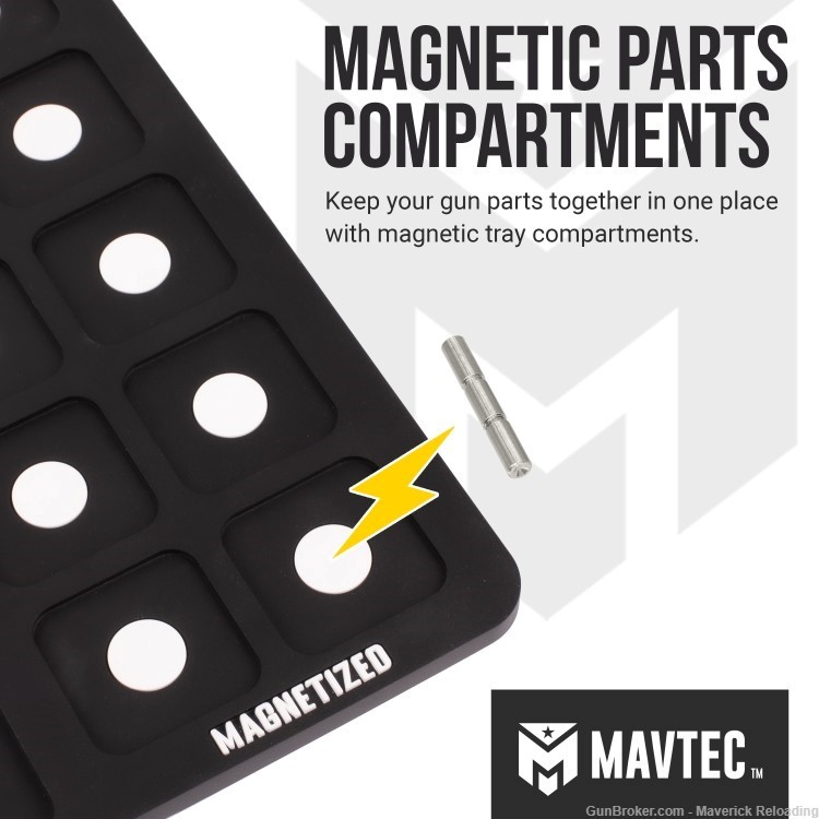 MAVTEC Premium Magnetic Gun Cleaning Mat for Pistols 12" x 20" 8mm Thick-img-4