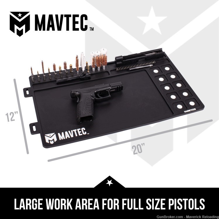 MAVTEC Premium Magnetic Gun Cleaning Mat for Pistols 12" x 20" 8mm Thick-img-2