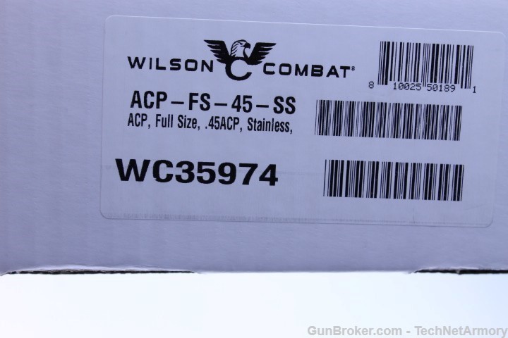 Wilson Combat ACP 1911 .45ACP 5" 8+1 Stainless G10 ACP-FS-45-SS-img-6