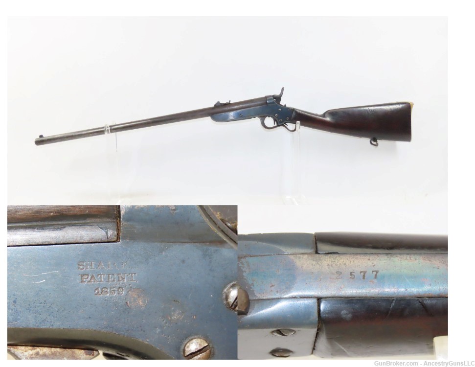 RARE 1 of 500 CIVIL WAR Antique SHARPS & HANKINS M1862 ARMY .52 RF Carbine -img-0