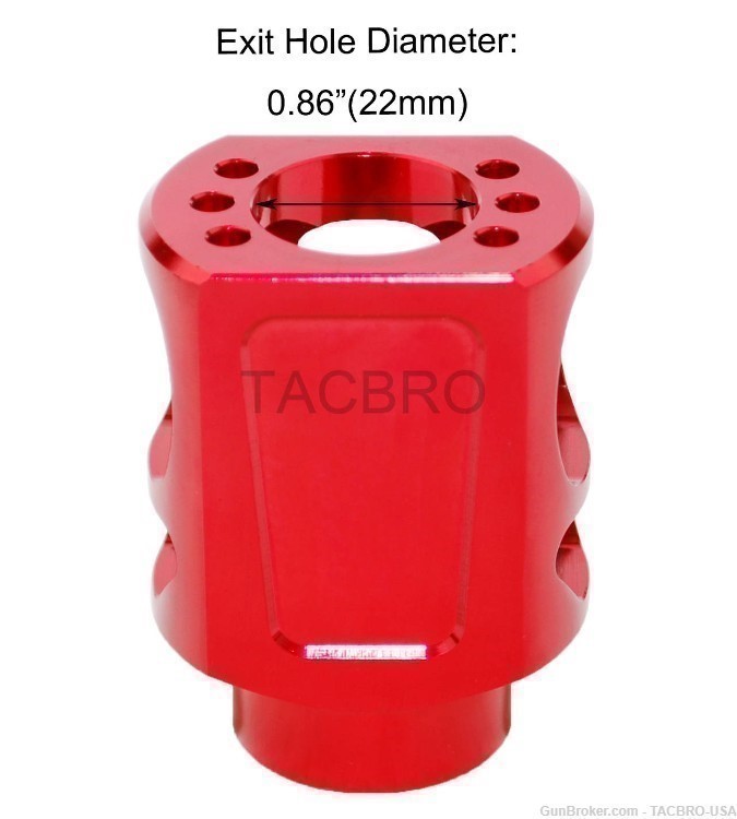 TACBRO Red Aluminum 15/16"x32 Thread Pitch Muzzle Brake For Kel-tec KSG-img-3