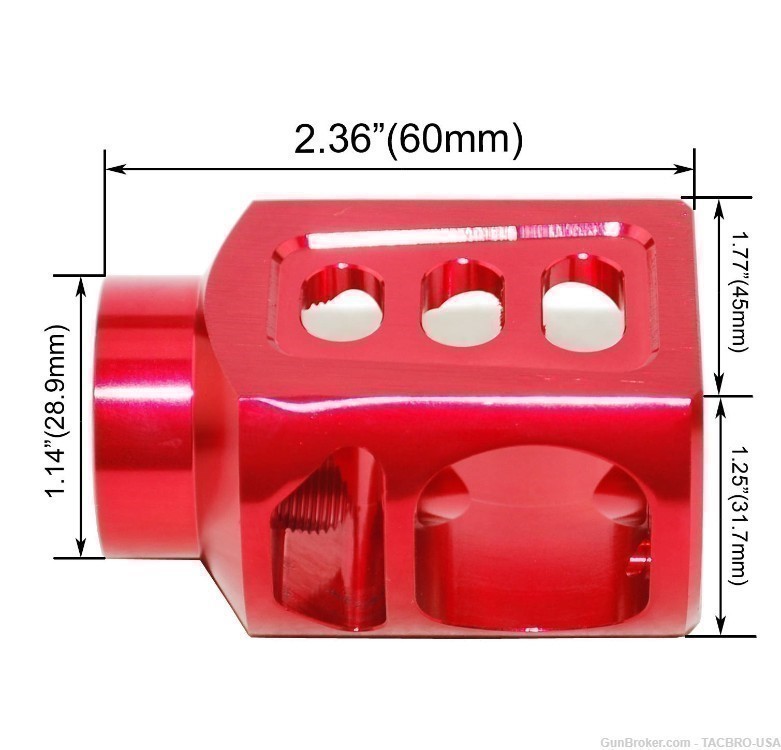 TACBRO Red Aluminum 15/16"x32 Thread Pitch Muzzle Brake For Kel-tec KSG-img-1