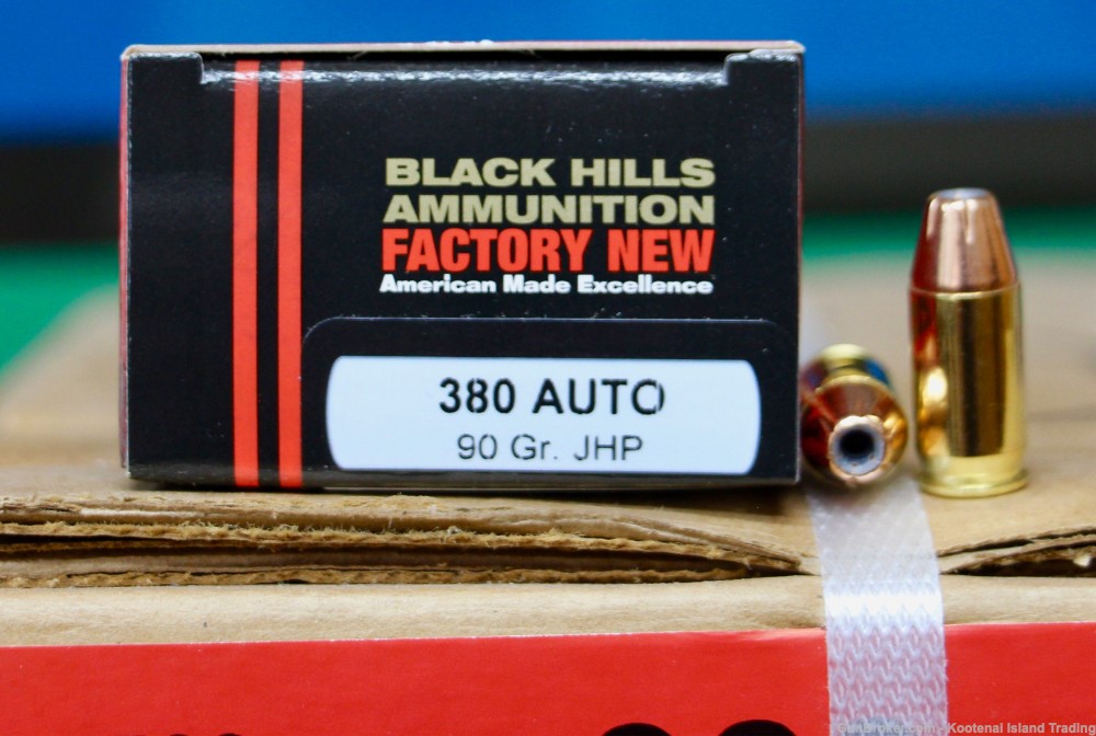 New, Sealed Box 500rds Black Hills 380acp 90rgr JHP-img-1
