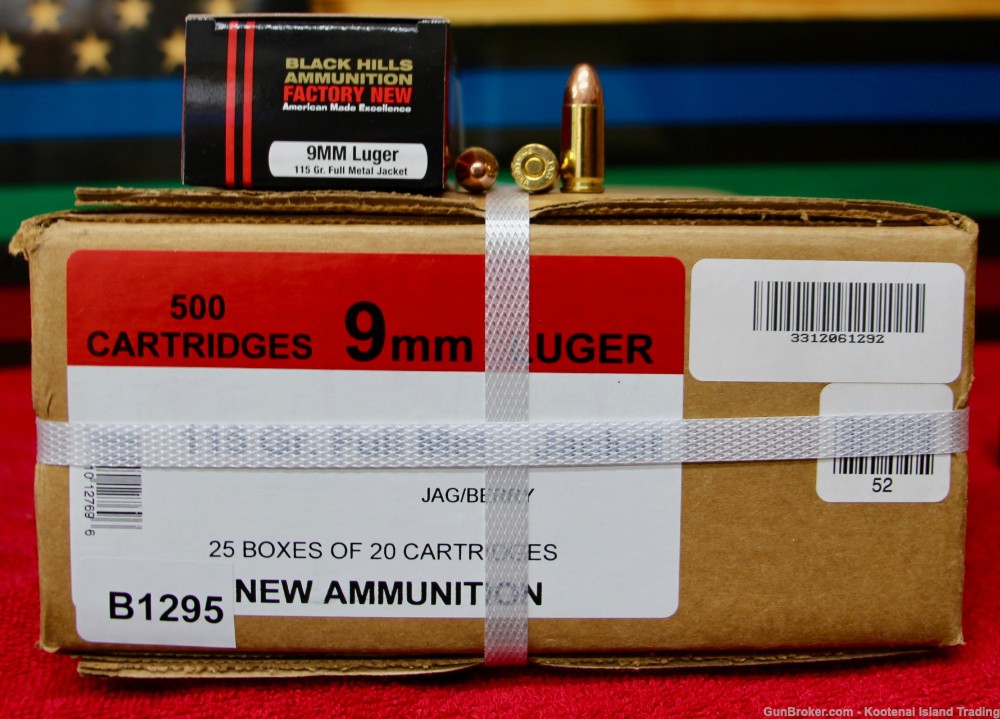 9mm Black Hills Ammunition 500rds 115gr, FMJ-img-0