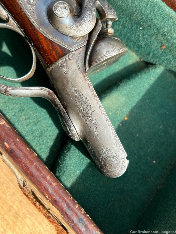 J. Clarke Underlever SxS 12ga English Cased Hammer Gun-img-12
