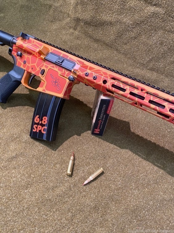 Truly Custom AR-15 Cerakote 6.8 MM SPC Billet 17DM-15 Rifle "Safari"-img-12