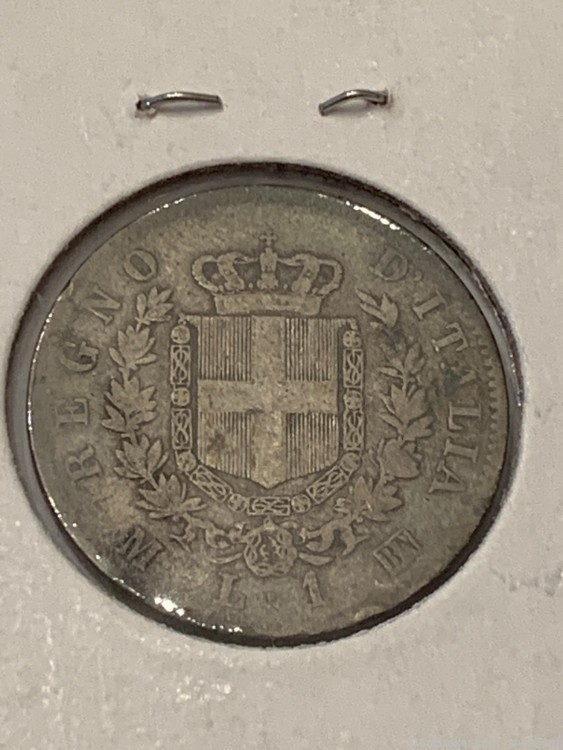 1863 M Italy 1 Lira, silver -img-2