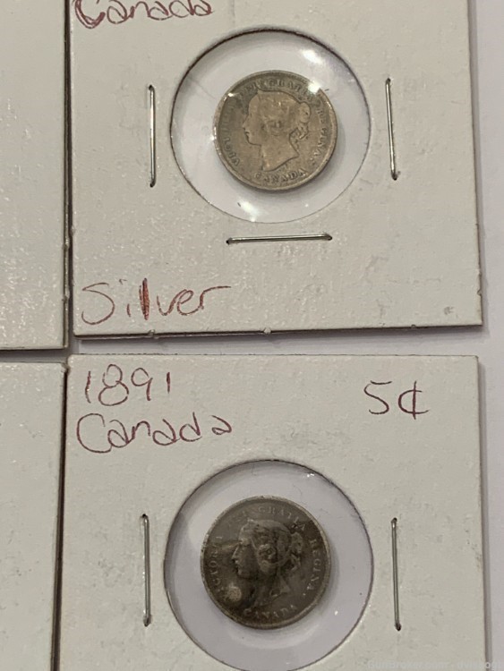 1891 - 1918 Canada 5 cent and 10 cent - 7 coins, silver -img-3