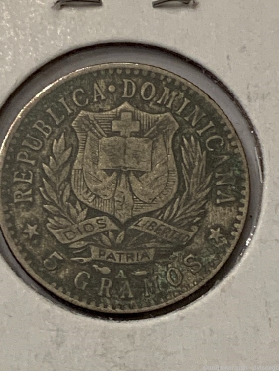 1897 Dominican Republic 20 cetnauos - F/XF detail -img-2