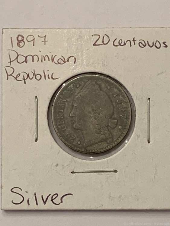 1897 Dominican Republic 20 cetnauos - F/XF detail -img-0