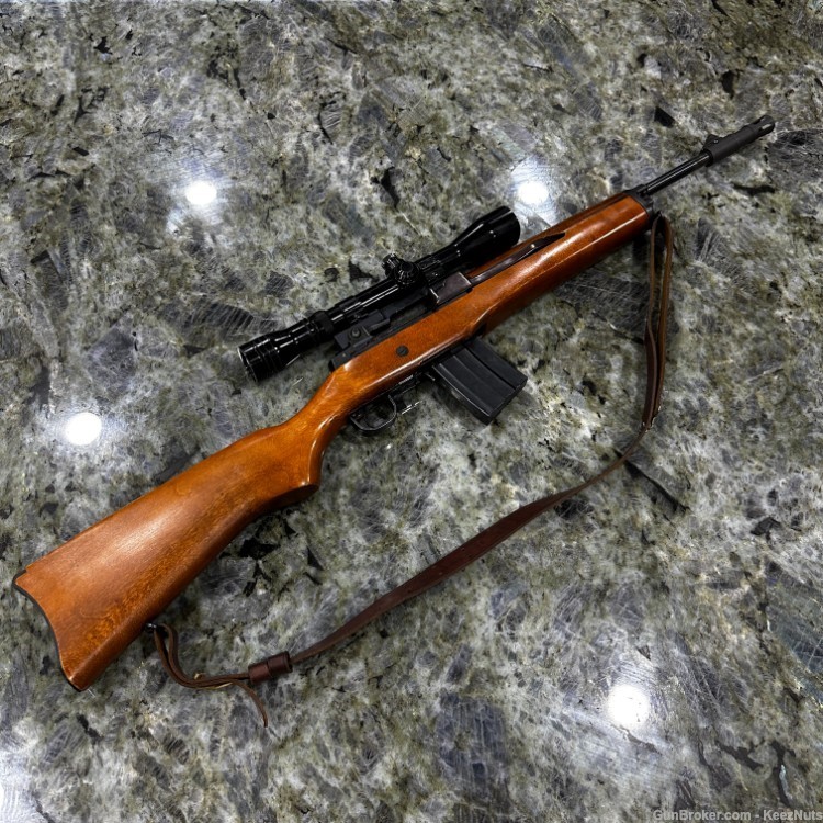 NICE 1978 Ruger Mini-14 Rifle .223 w/ Redfield 3-9x Scope & Leather Sling-img-0