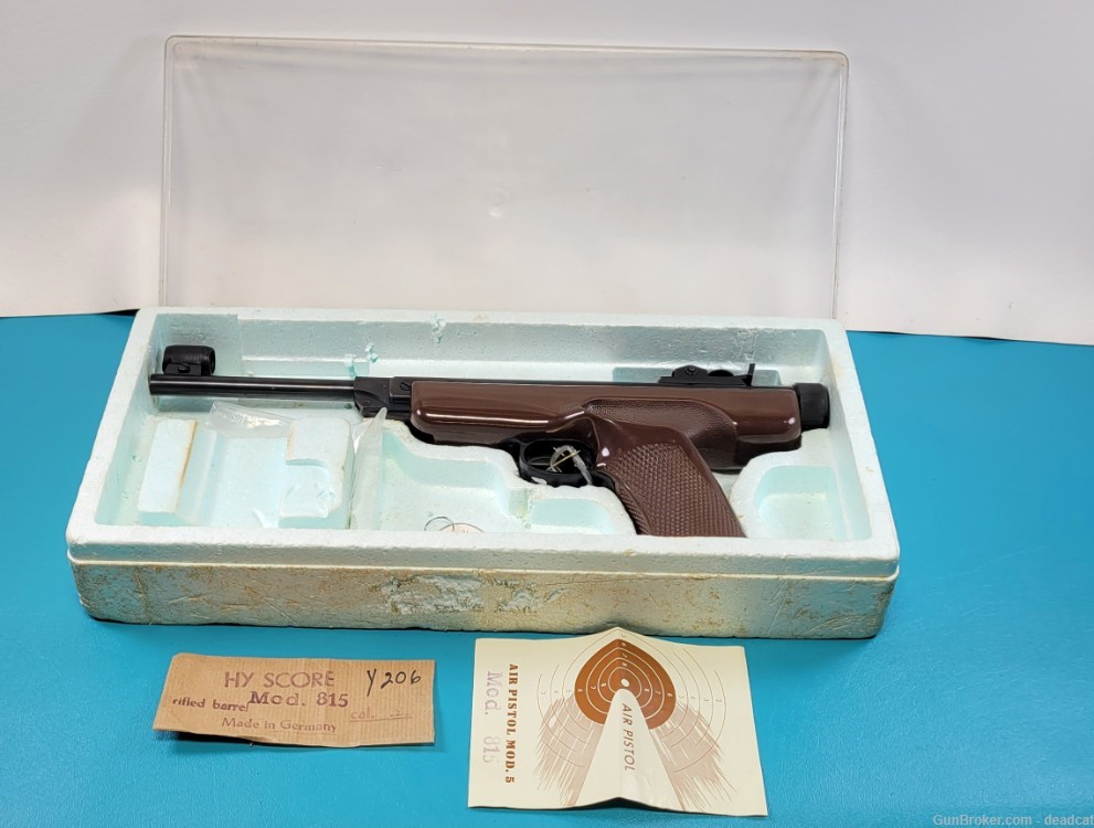 Rare Vintage Hy-Score Model 815 Air Pistol+ Box Papers & Provenance #1125-img-0