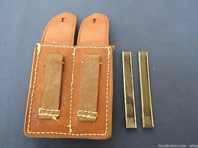 2 Mauser Broomhandle C96 Stripper Clips & Chinese Leather Clip Pouch-img-4