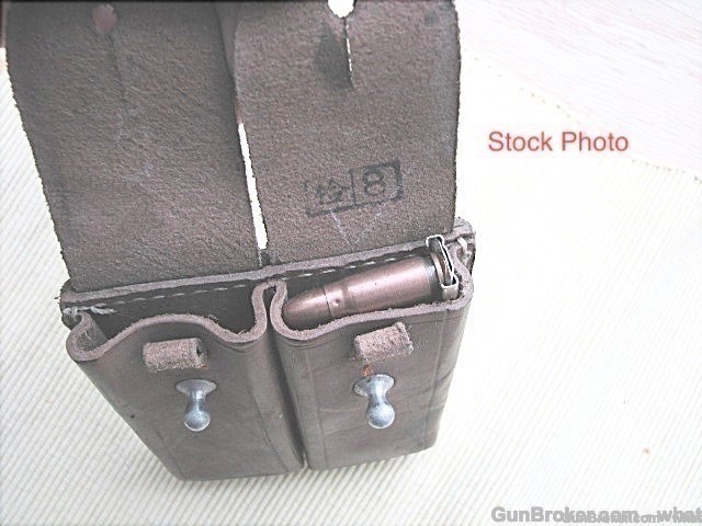 2 Mauser Broomhandle C96 Stripper Clips & Chinese Leather Clip Pouch-img-6