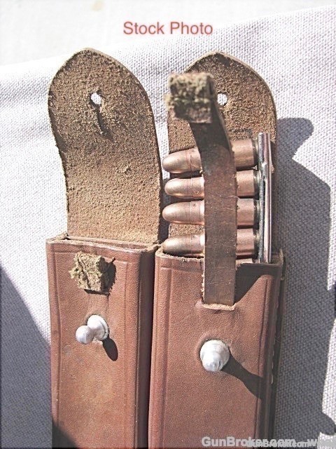 2 Mauser Broomhandle C96 Stripper Clips & Chinese Leather Clip Pouch-img-9