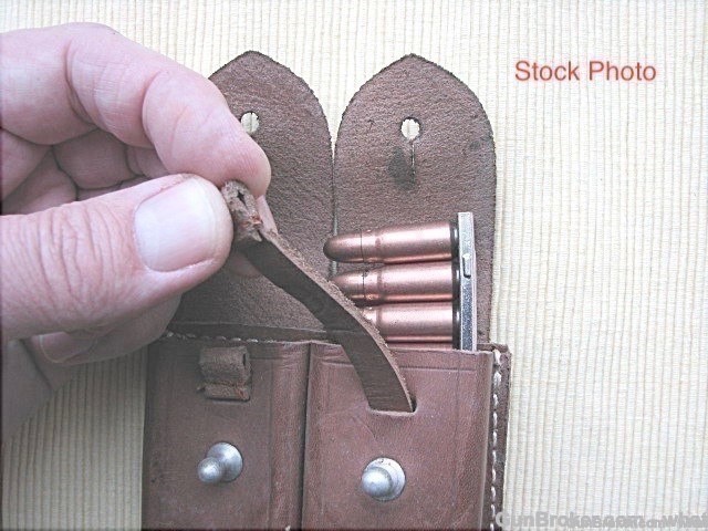 2 Mauser Broomhandle C96 Stripper Clips & Chinese Leather Clip Pouch-img-8