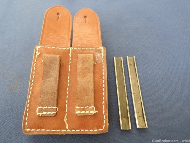 2 Mauser Broomhandle C96 Stripper Clips & Chinese Leather Clip Pouch-img-3