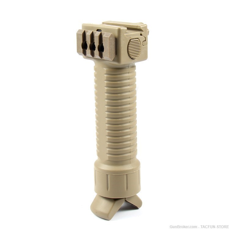 TAN Standard Rail Vertical Fore-Grip Bipod System for 20mm Rail-img-1
