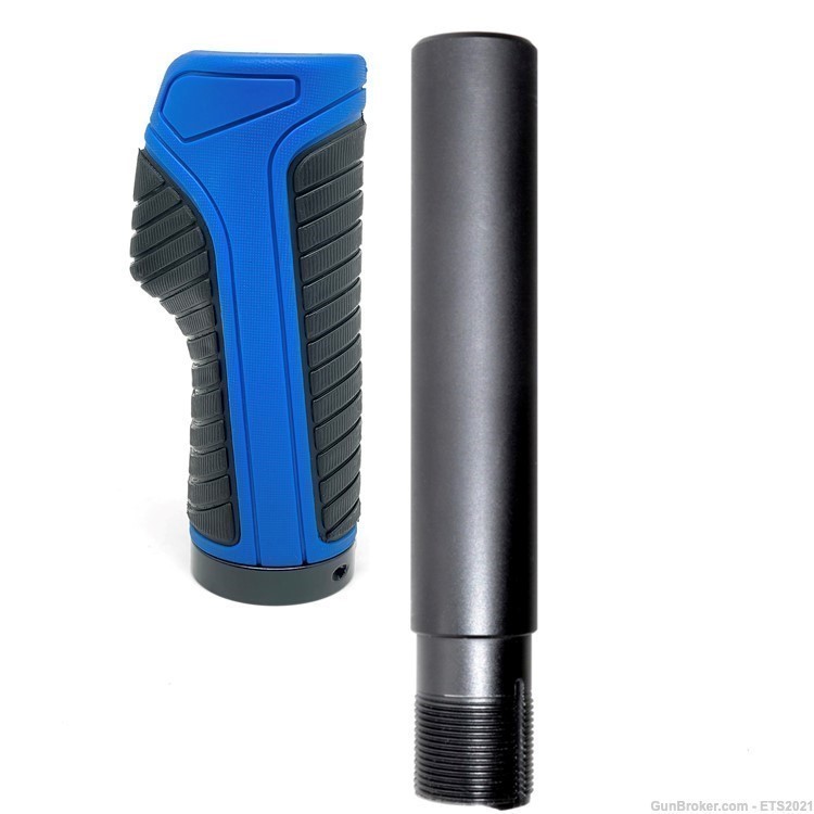 Blue Pistol rubber brace new design with Mil-Spec AR15 Pistol buffer tube-img-0