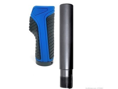 Blue Pistol rubber brace new design with Mil-Spec AR15 Pistol buffer tube