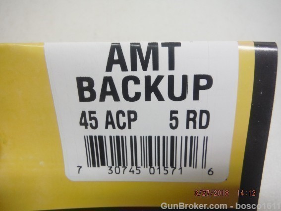 AMT BACKUP 45 ACP 5 RD Stainless 5Rd 45 Magazine-img-4
