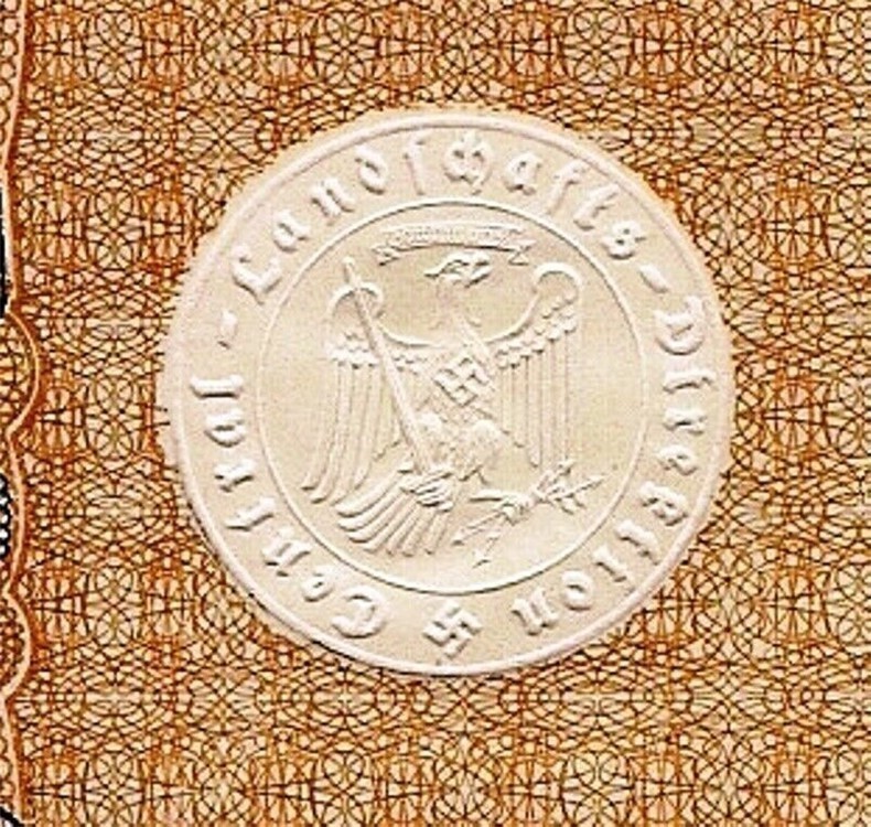  Germany 300 Gold Mark bond State Deposit bank 1937 seal w/ 2 swastikas-img-1
