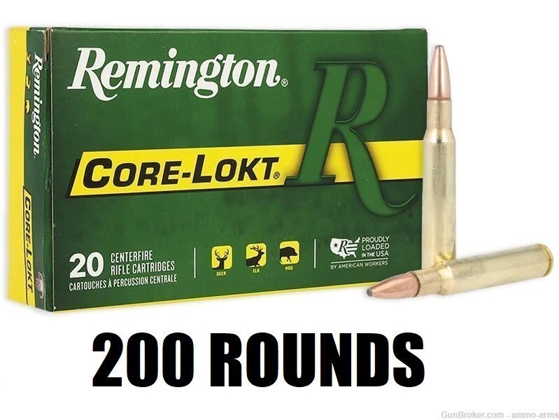 Remington Core-Lokt Ammo .30-06 Springfield 165 Grain PSP 200 Rounds R3006B-img-1