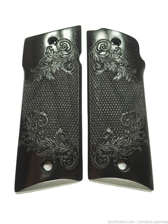 Ebony Floral Checker Coonan .357 Grips-img-0