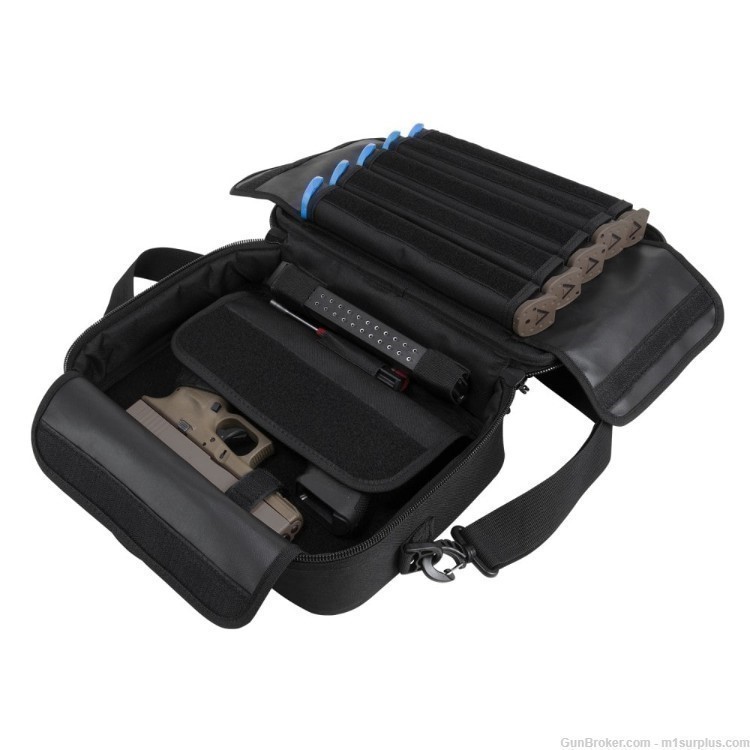 Black Double Pistol Range Bag Storage Case fits GLOCK 17 19 22 23 26 27 19X-img-1