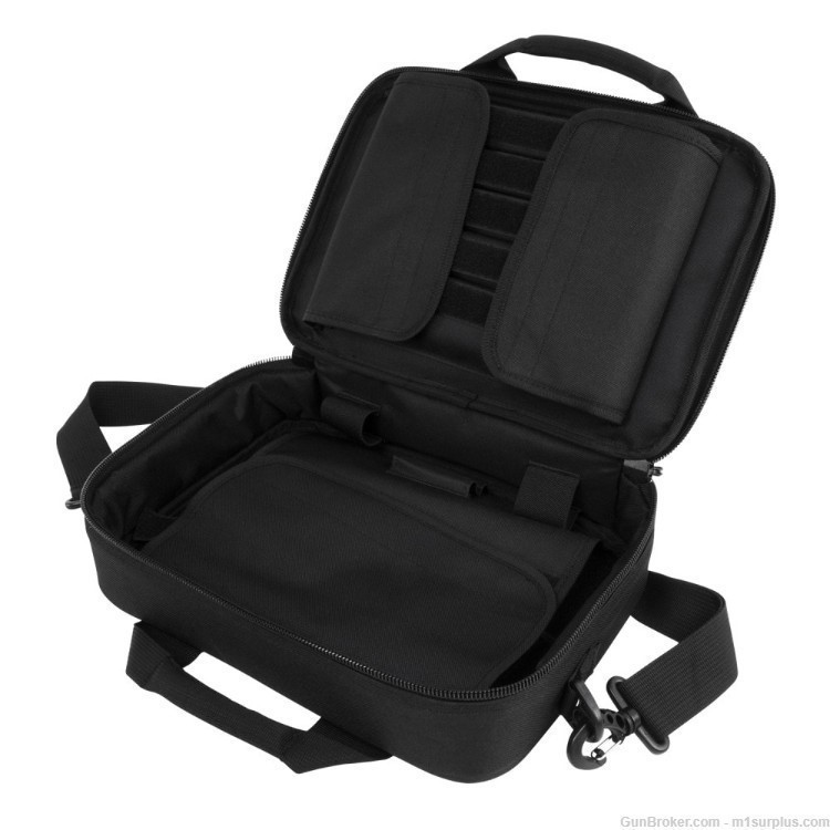 Black Double Pistol Range Bag Storage Case fits GLOCK 17 19 22 23 26 27 19X-img-3