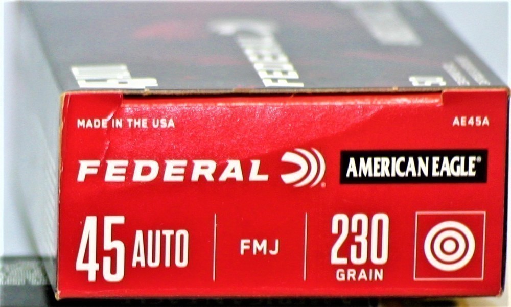 45acp FEDERAL AMERICAN EAGLE 45 ACP 230 Grain Brass FMJ 50 Rounds-img-0