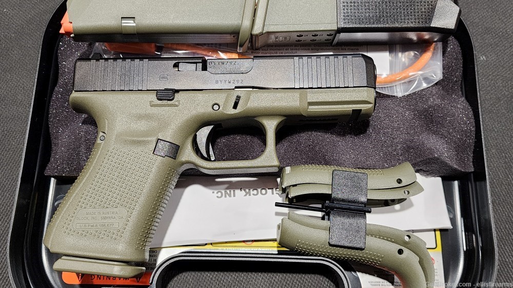 Glock 19 gen5 4" Battlefield green 9mm 3-15rd mags, PA195S203BFG-img-3