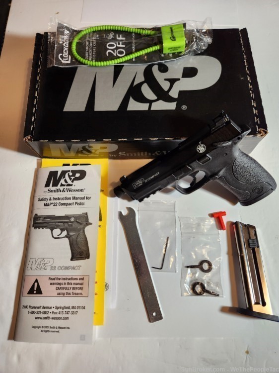 Smith & Wesson M&P22 Compact Striker 22LR Pistol Threaded 3.7" Barrel NEW-img-3