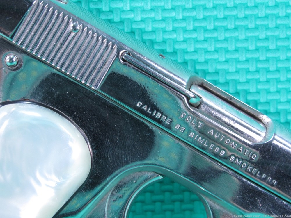 Colt Model 1903 Pocket Hammerless 32 ACP Nickel Finish w/ Pearl Grips Nice-img-16