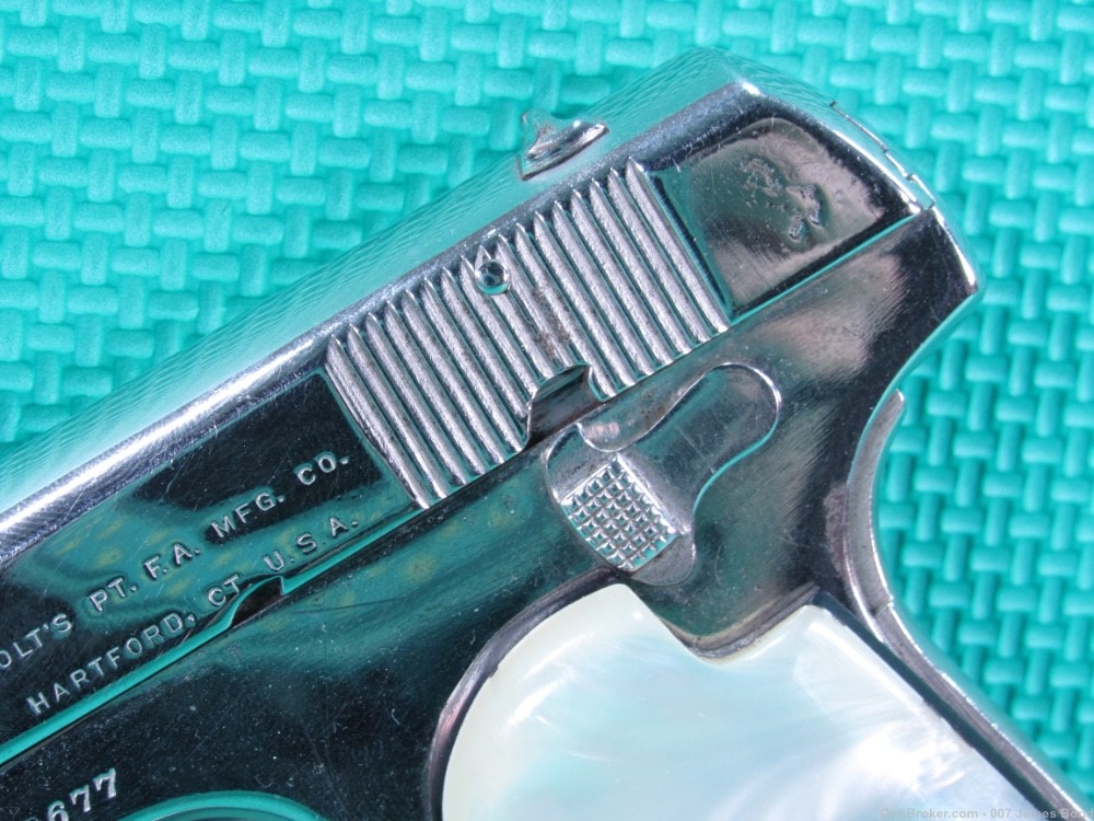 Colt Model 1903 Pocket Hammerless 32 ACP Nickel Finish w/ Pearl Grips Nice-img-8