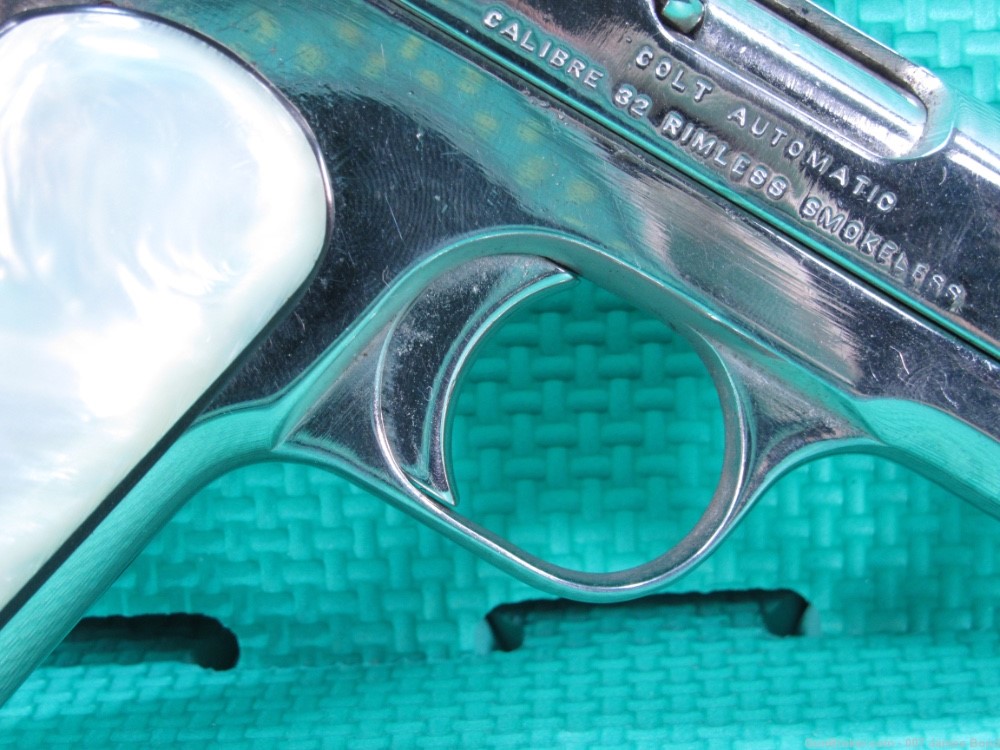 Colt Model 1903 Pocket Hammerless 32 ACP Nickel Finish w/ Pearl Grips Nice-img-18