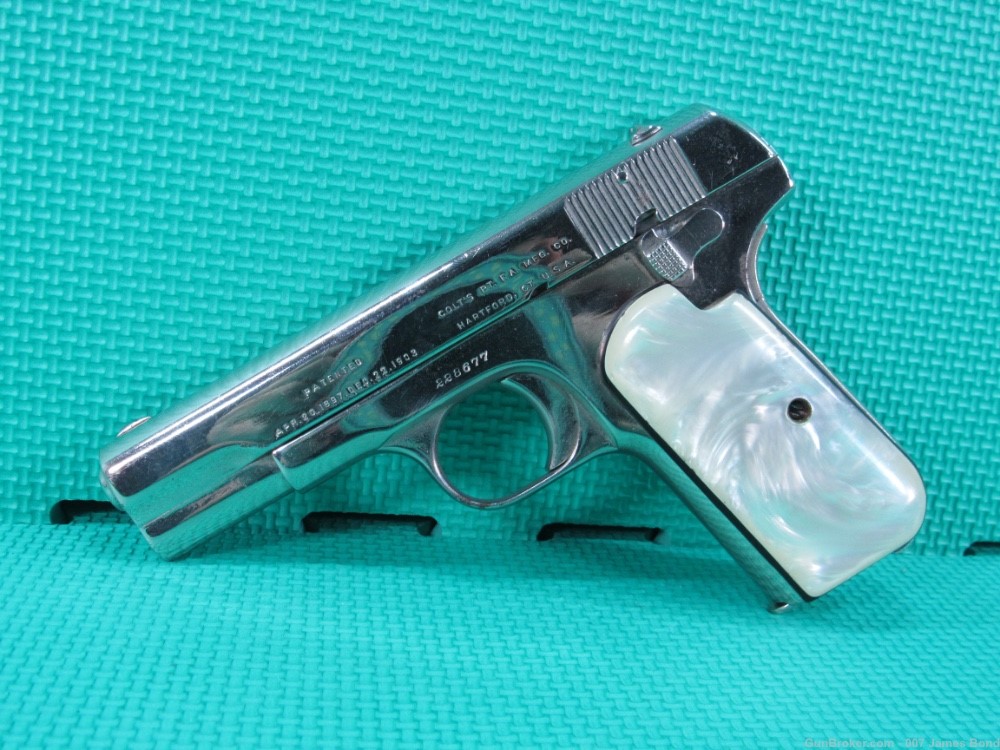 Colt Model 1903 Pocket Hammerless 32 ACP Nickel Finish w/ Pearl Grips Nice-img-5