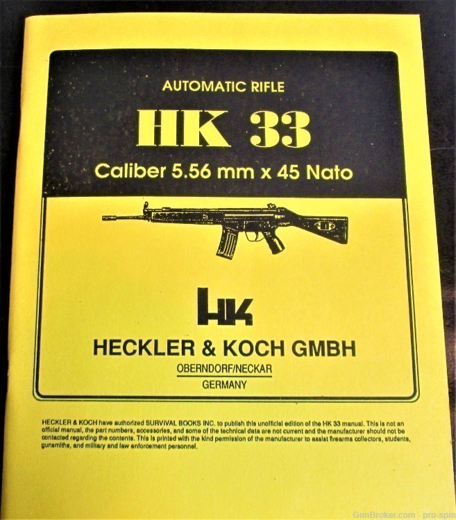 Automatic Rifle HK 33 Caliber 5.56 mm x 45 NATO Manual by Heckler & Koch-img-0